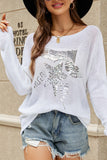 Sequin Star Patchwork Loose Knit Top Autumn Outfits