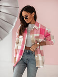 Colorful Plaid Shirt and Woolen Jacket
