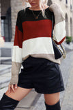 Color Block Loose Pullover Sweaters