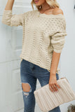Plain Hollow Out Long Sleeve Sweater