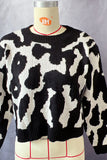 Leopard Knit Short Length Pullover Winter Outfits Sweaters