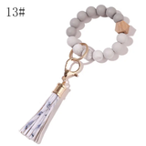 Paziye Bangle Keychain | Silicone Wristlet Key Ring | Bead Bracelet