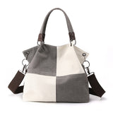 Patchwork Color Shoulder Bag Stylish Vintage Tote Bag