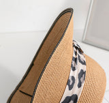 Paziye Straw Bowler Hat Leopard Print Band