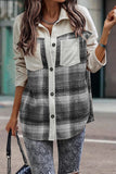 Winter Outfits Plaid Patchwork Button Up Shacket