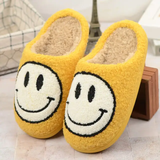 Couple home smiley face soft plush comfy warm slippers