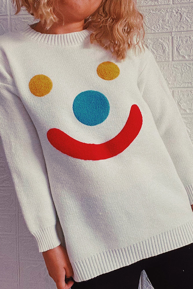 Clown Smile Knit Pullover Sweaters Winter Outfits