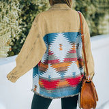 Aztec Denim Jacket Shacket Women