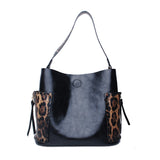 Paziye Leopard Print PU Magnetic Buckle Shoulder Bag