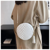 New Simple Fashion One Shoulder Messenger Bag Retro Small Round Bag