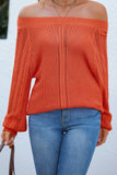 One Shoulder Autumn Outfits Hollow Puff Sleeve Sweater