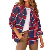 Women's Plaid Cardigan Loose Casual Coat