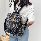 Paziye Leopard Print Cow Backpack