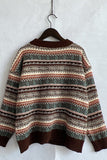 Vintage Stripes Knitting Winter Outfits  Pullover Sweater