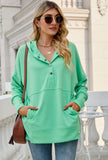 Snap Button Down Kangaroo Pocket Hoodies