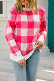 Plaid Colorblock Pullover Sweater