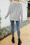 Plain Hollow Out Long Sleeve Sweater