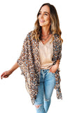 Mixed Colors Leopard Print Flowy Kimono