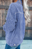Rivet Patch Short Corduroy Jacket Winter Outfits Coat