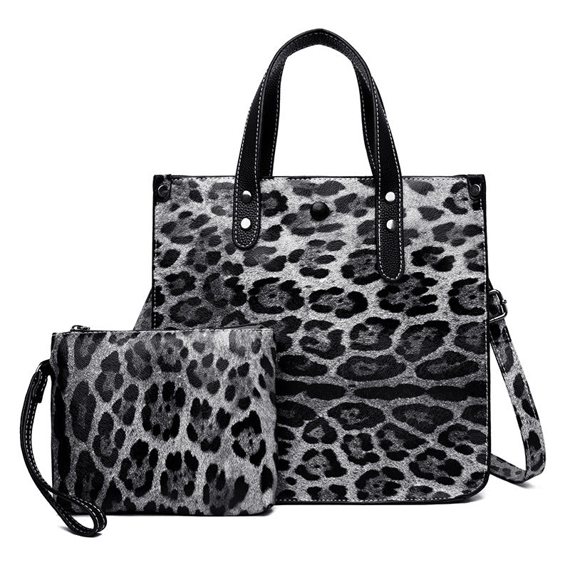 Paziye Ladies Leopard Print Two-Piece Bag