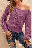 Off Shoulder Cable Knit Sweaters