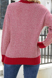 Wave Striped Two Tone Pullover Knit Sweaters