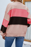 Color Block Open Front Button Sweater Cardigans