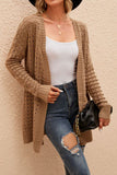 Fall Outfits Plain Crochet Knit Open Sweater Cardigans