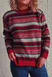 Vintage Stripes Knitting Winter Outfits  Pullover Sweater