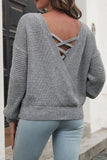 Criss Cross V Neck Two Way Wearing Knit Autumn Outfits Sweaters