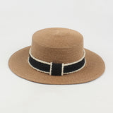 Paziye Flat Brim Straw Hat