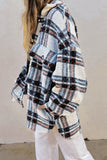 Plaid Pockets Open Button Oversize Winter Outfits Jackets