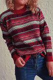 Vintage Stripes Knitting Winter Outfits  Pullover Sweater
