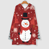 Oversized Wearable Blanket Christmas Print Hoodie With Pocket