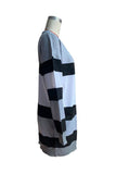 Winter Outfits Grey Color Block Pocketed Open Front Sweater Cardigans