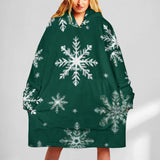Oversized Wearable Blanket Christmas Print Hoodie With Pocket