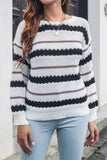 Winter Outfits Color Block Striped Pullover Sweaters