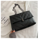 Minimalist Chevron Chain Tote Bag  Women Crossbody Bags