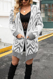 Winter Outfits Open Front Knitting Pockets Cardigan