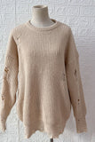 Plain Ripped Pullover Winter Outfits Sweater