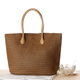 Women's Shoulder Handbag Woven Straw Beach Tote Bag