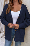 Front Open Button V Neck Knitting Cardigan