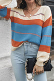 Winter Outfits Colorblock Knitting Pullover Sweater