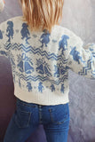 Jingle Bell Knit Open Front Button Sweater Cardigans
