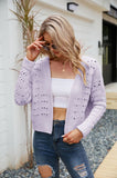 Autumn Outfits Plain Hollow Out Knit Open Sweater Cardigans