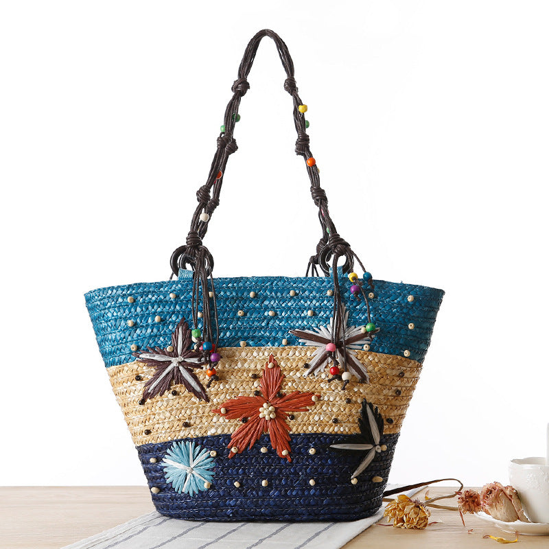 Paziye Bohemian Handmade Straw Woven Bag for Women
