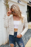 Autumn Outfits Plain Hollow Out Knit Open Sweater Cardigans