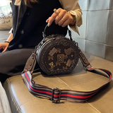 Paziye Badge Round Crossbody Bag