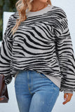 Zebra Stripes Print Long Sleeve Sweater