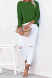 Plain Hollow Out Long Sleeve Sweater